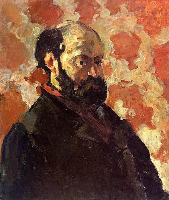 Self Portrait on a Rose Background, Paul Cezanne